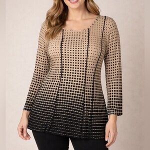 Lavanya Tan and Black Geometric Blouse